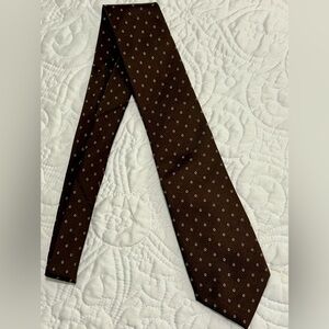 Vintage Omega Brown With White Diamond Polka Dot Neck Tie Retro Style Resisto